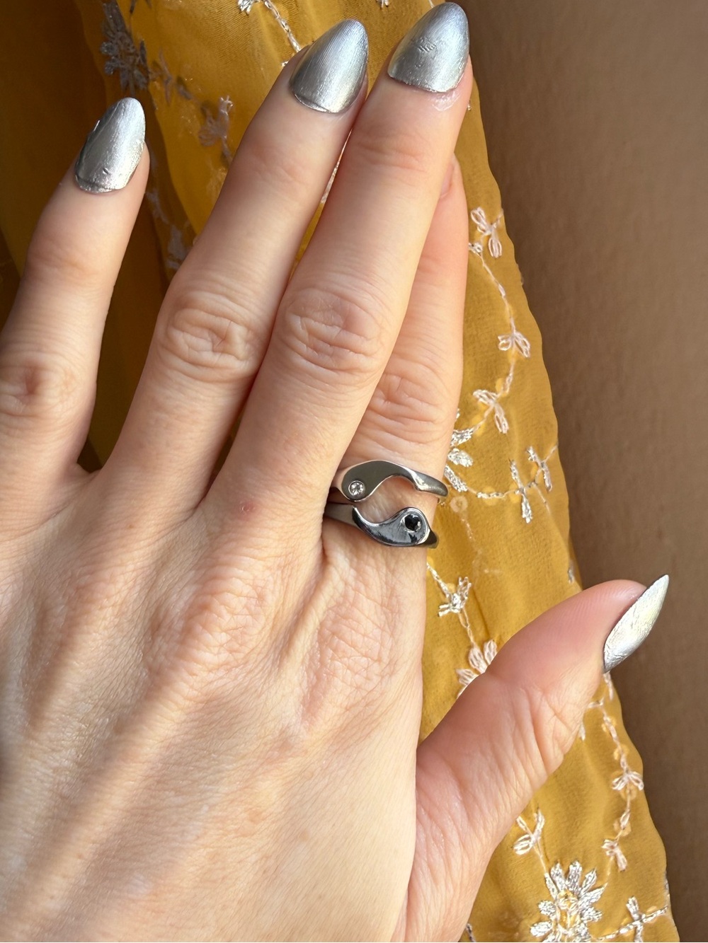 Yin-Yang friendship, besties or lovers adjustable size Ring